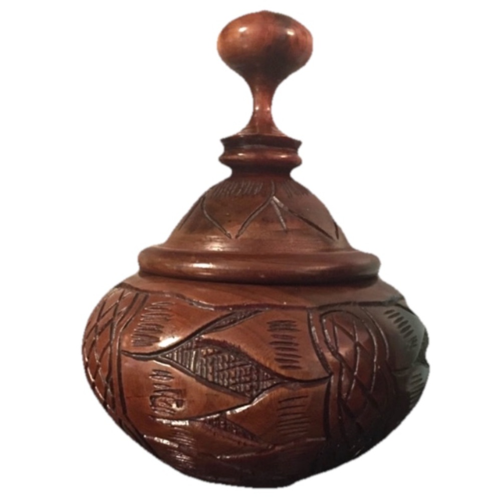 Wooden Trinket Bowl with Lid